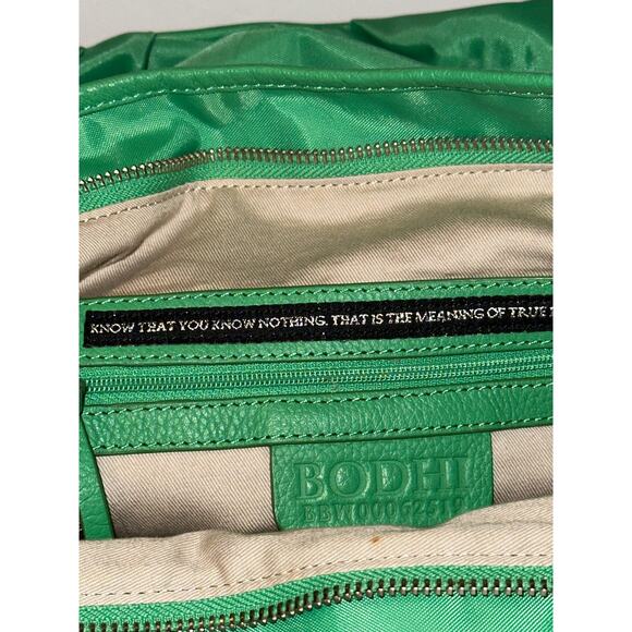 Bodhi Fabric & Leather Handles Chain Tote Carry On Shopper Green - Picture 6 of 6